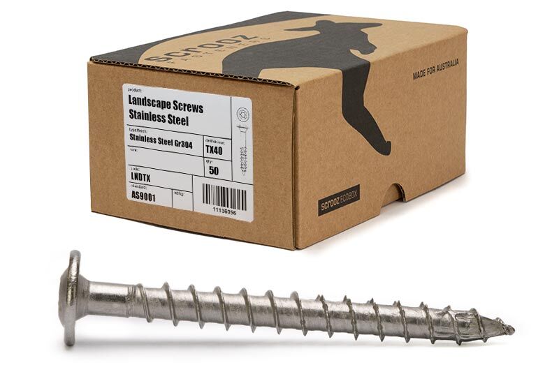 18g x 220 Landscaping Screws 304 Stainless T40 Box 50