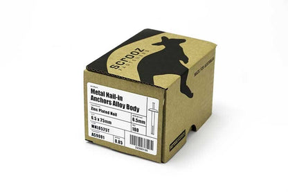 Metal nail in anchors 6.5 x 32mm bulk carton 800