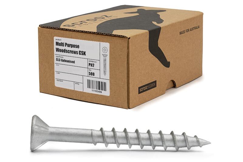 Multi Purpose Gal Screws 10g x 100mm Trade Box 500