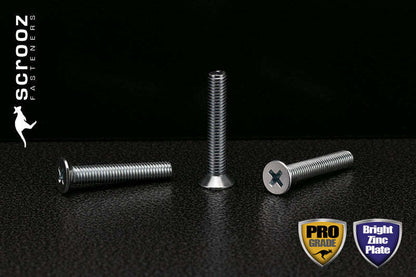 M6 x 50mm Machine Screws CSK Zinc Ctn 1000