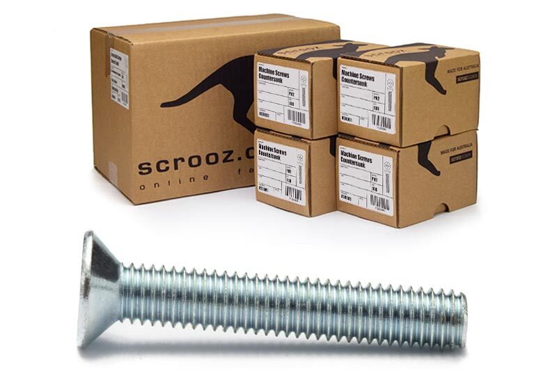 M8 x 50mm machine screws csk zinc ctn 1000