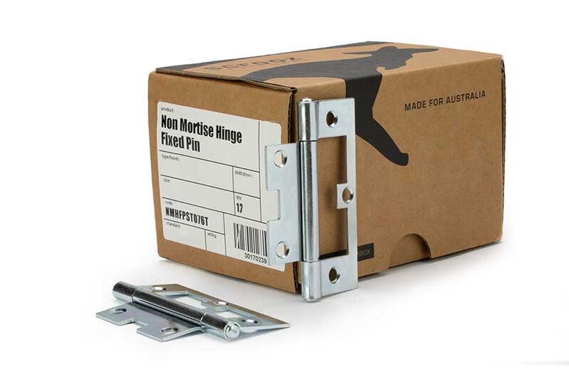 Non Mortise Hinge Fixed Pin Zinc 90x52 Box 12