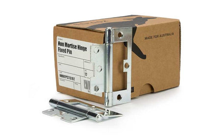 Non Mortise Hinge Fixed Pin Zinc 100x65 Box 12