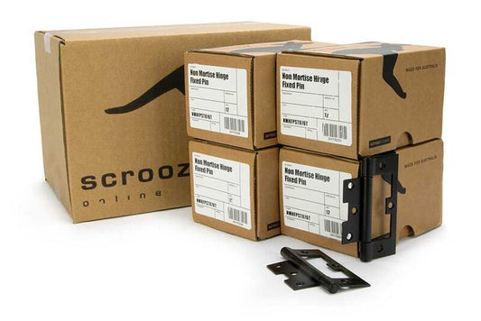 Non Mortise Hinge Fixed Pin Matte Black 100x65 CTN 48