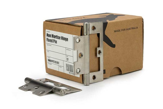 Non Mortise Hinge Fixed Pin Satin 304SS 100x65 Box 12