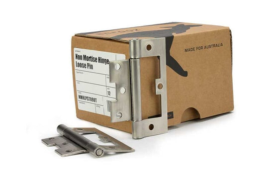 Non Mortise Hinge Loose Pin Satin 304SS 100x65 Box 12