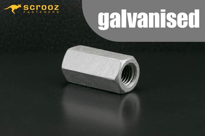 M10 x 30mm Coupling Nuts Galvanised box 50