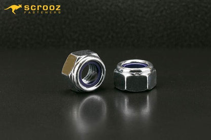 M6 nylock nuts grade 8 zinc plated box 500