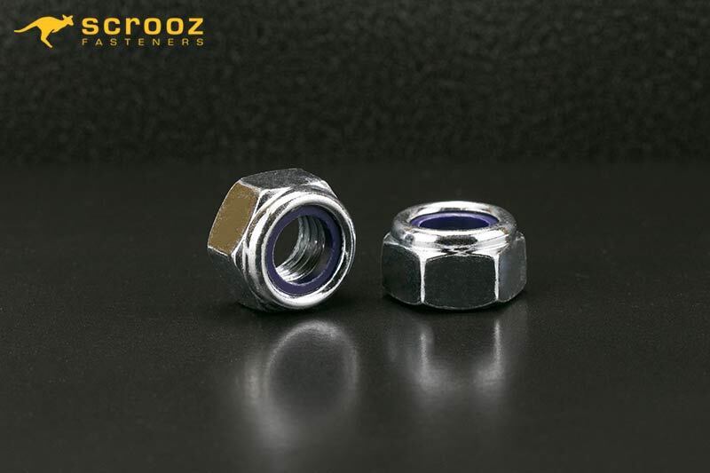 M10 nylock nuts grade 8 zinc plated box 200