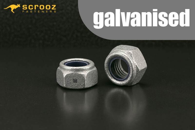 M16 nylock nuts grade 6 galvanised box 100