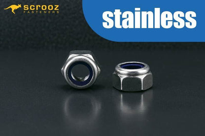 M6 nylock nuts stainless steel 304 box 100