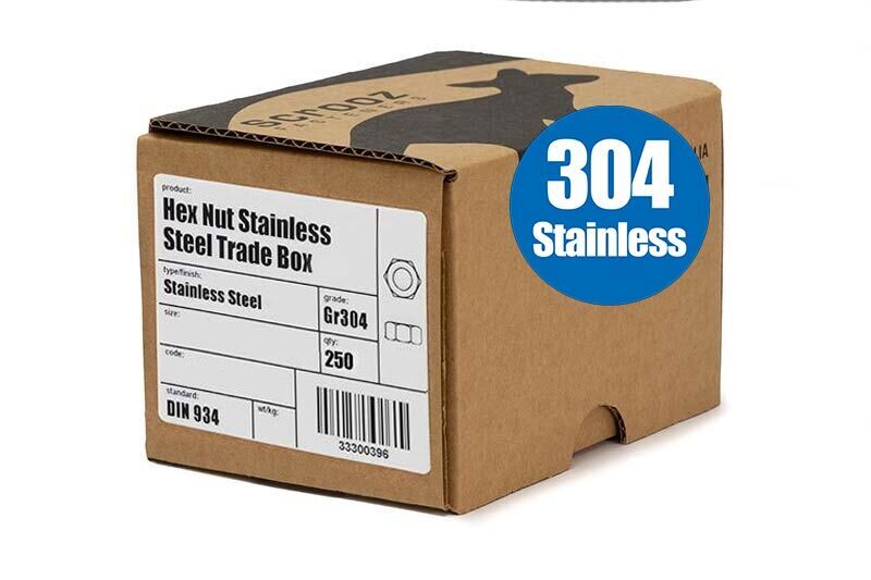 M8 hex nuts stainless steel 304 box 250