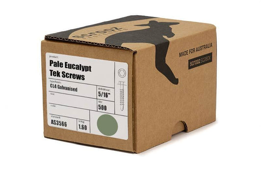 Pale Eucalypt 10g x 25mm Tek Screws Box 500