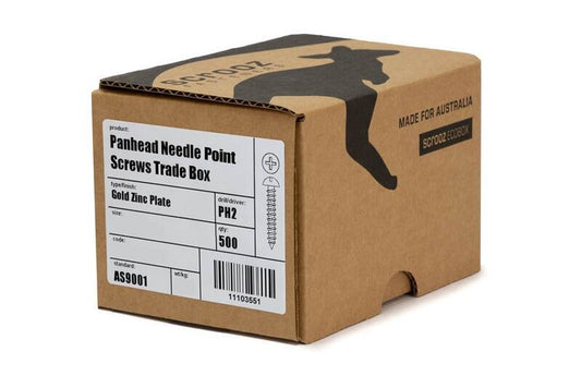 7g x 12mm Panhead Needle Point Screws Box 500