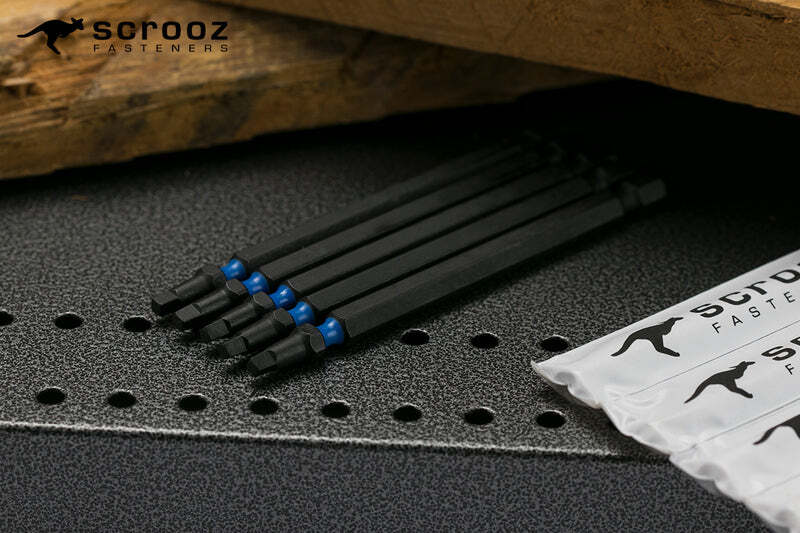 square drive bit no 2 x 100mm pack of 5