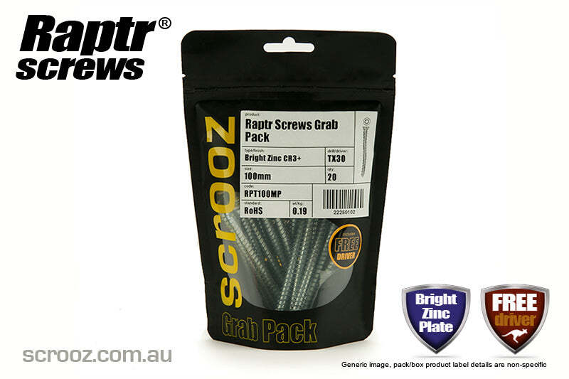 Raptr concrete screws 50mm grab pack of 20