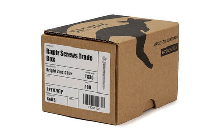 Raptr concrete screws 50mm BZP box of 100