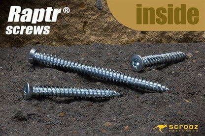 Raptr concrete screws 100mm BZP box of 100
