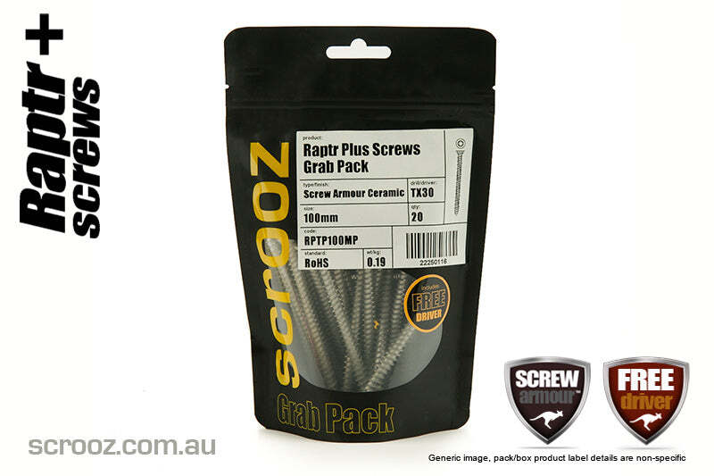 Raptr plus concrete screws 70mm grab pack of 20
