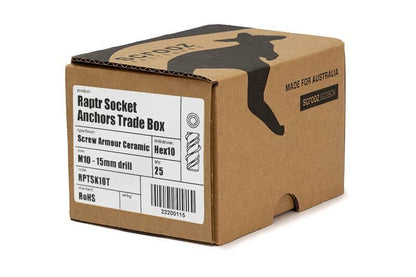 Raptr socket anchor M10 trade box of 25