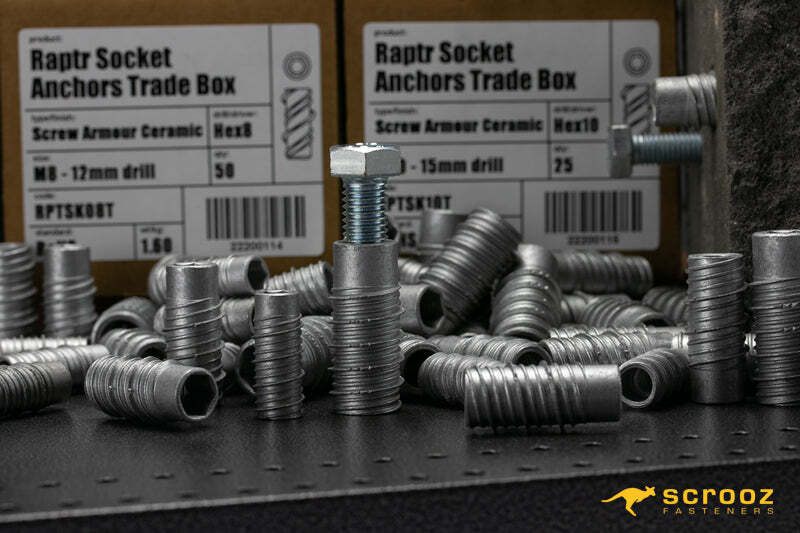 Raptr socket anchor M12 trade box of 25