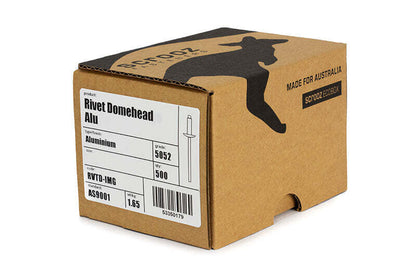 #52 dome head rivet 4 x 7mm grip 3.2 box 500