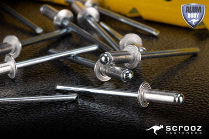 #54 dome head rivet 4 x 10.5mm grip 6.4 box 500