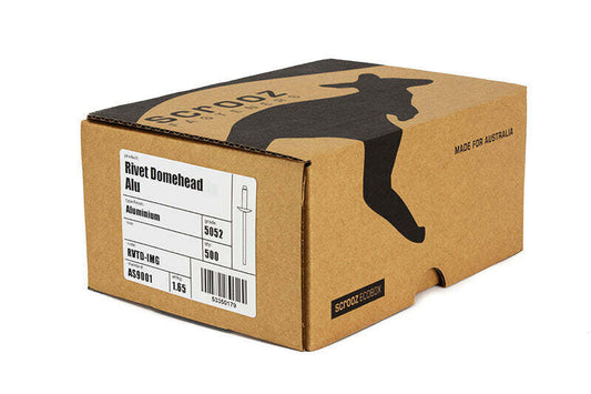 #64 dome head rivet 4.8 x 11mm grip 6.4 box 500
