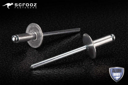 #63 Large Flange rivet 4 x 9.5mm box 250