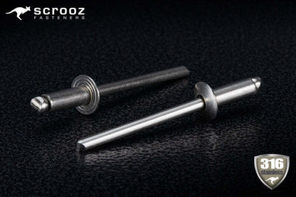 #53 dome head rivet 4 x 9mm GR316 box 500