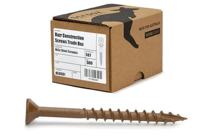 8g x 50mm Construction Screws Merbau box of 500
