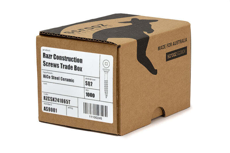 8g x 38mm Razr Construction Screws box of 1000