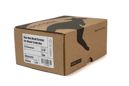 12g x 50mm Razr Hex Head Screws Gal box 250