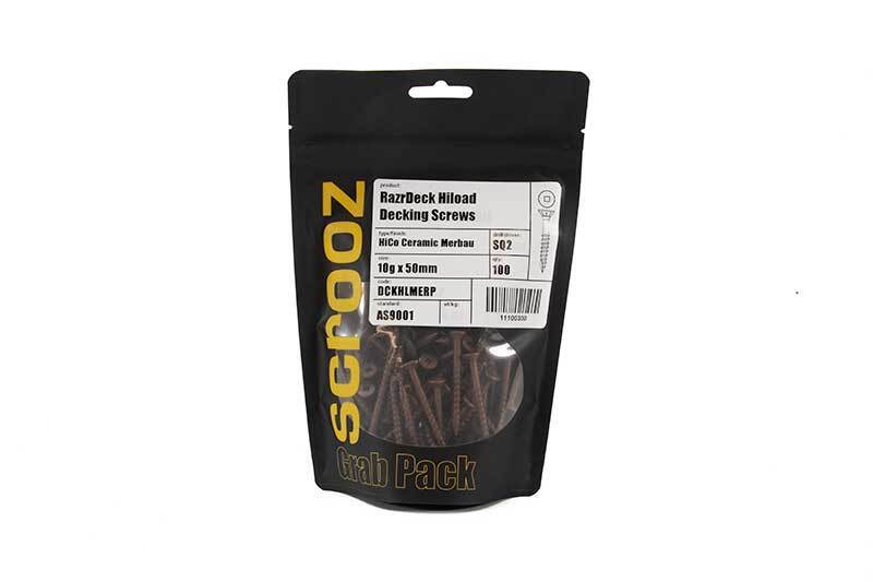 10g x 50mm HighLoad Merbau Deck Screw Pack 100