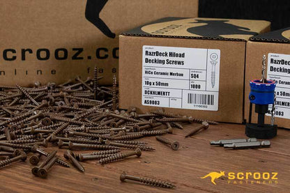 10g x 50mm HighLoad Merbau Deck Screw Box 500