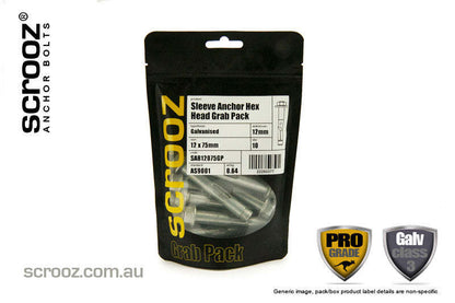 Sleeve Anchors 12 x 60mm GAL grab pack of 10