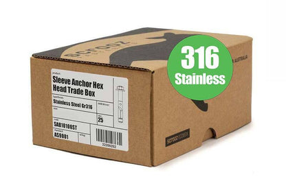 Sleeve Anchors 12 x 100mm Gr316 trade box of 25