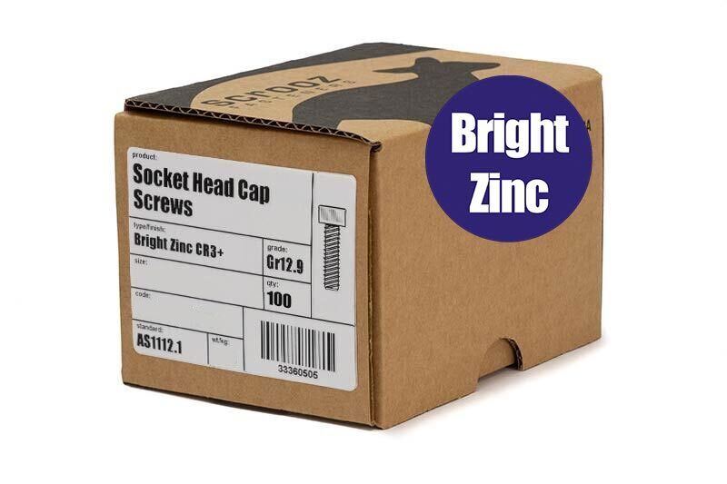 M5 x 30mm Socket Cap Screws Zinc Box 100