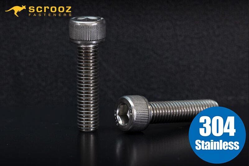 M8 x 20mm Socket Cap Screws 304 Pack 100