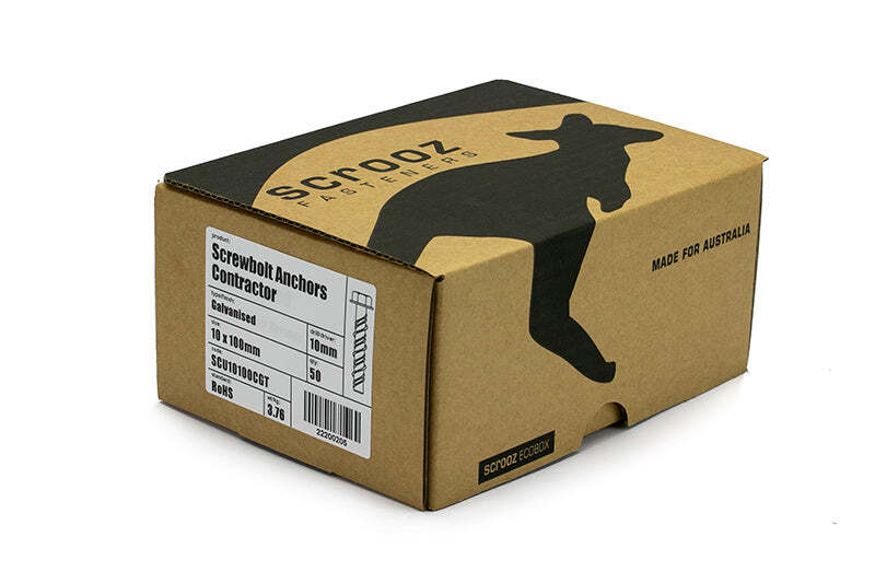 Screw Bolts Contractor Gal 10 x 75mm Carton 200