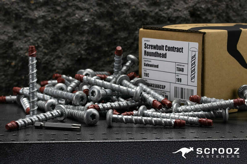 ScrewBolt Roundhead 8 x 100mm T40 CTN 100