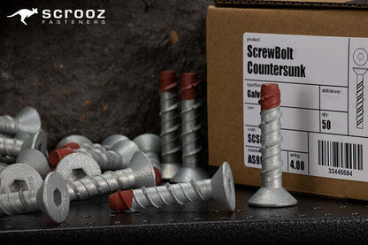 Screw Bolts Contractor CSK 6 x 75mm box 50