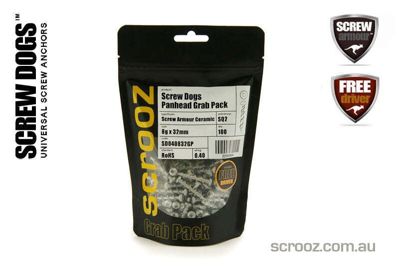 Screw Dogs Masonry GAL SQ 32mm Grab Pack 100