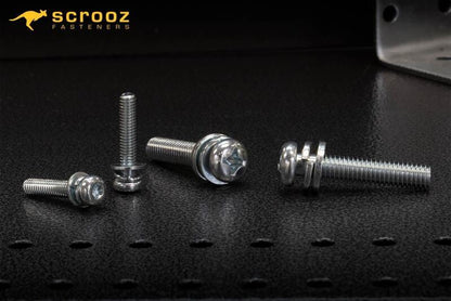 M4 x 8mm Sems Screws PH2 Box 200