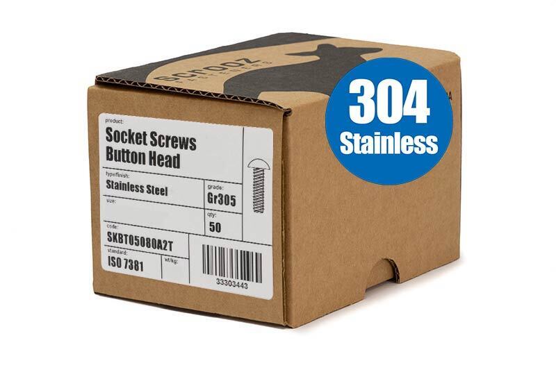 M8 X 40 SS 304 Button Socket Screws Box 50
