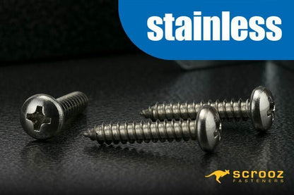 6g x 50mm 304 Stainless Self Tap PAN CTN 2000