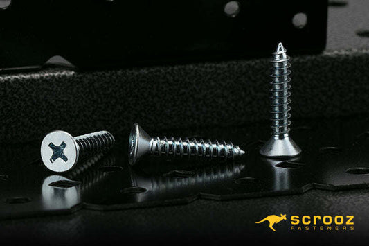 8g x 12mm Self Tapping Screws CSK BZP pack 100
