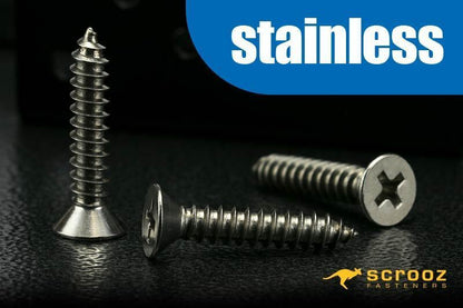 8g x 25mm 304 Stainless Self Tap CSK CTN 4000