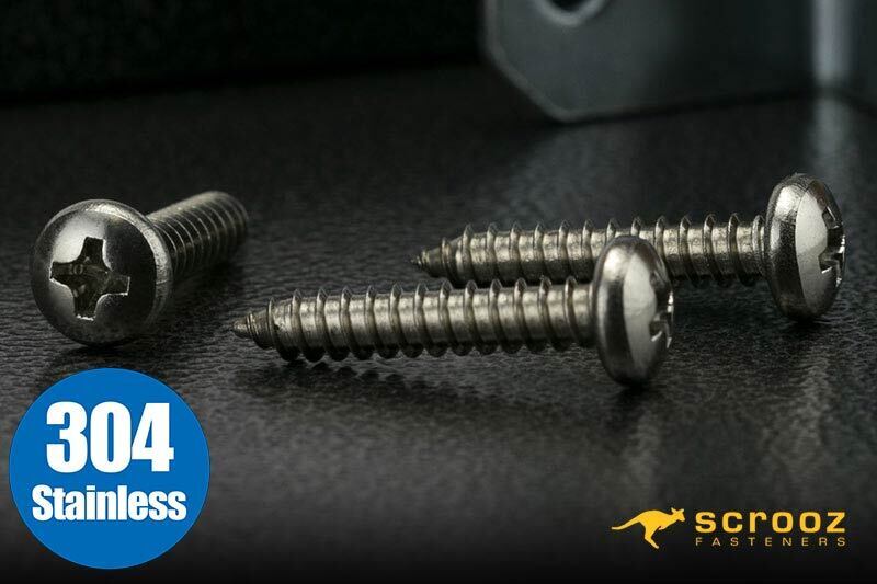 10g x 20mm 304 Stainless Self Tap PAN pack 100