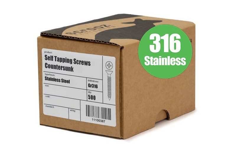 10g x 25mm self tapping CSK 316 box 500
